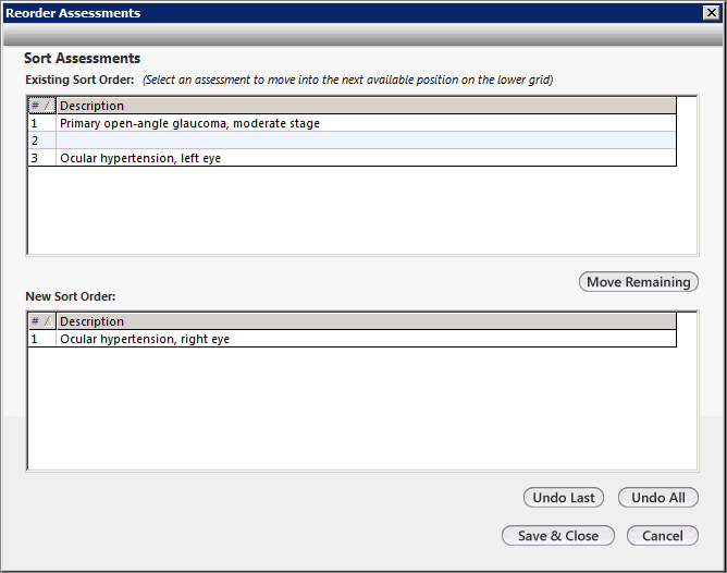 reorder assessments template