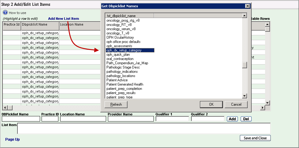 add new list item link
