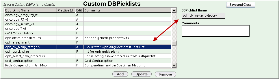 custom db picklist system template