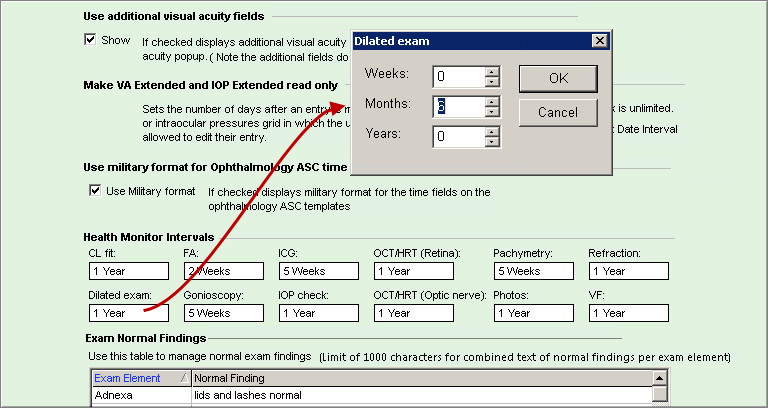 health monitor section
