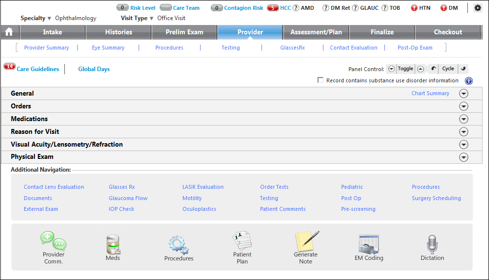 additional navigation on provider - oph template