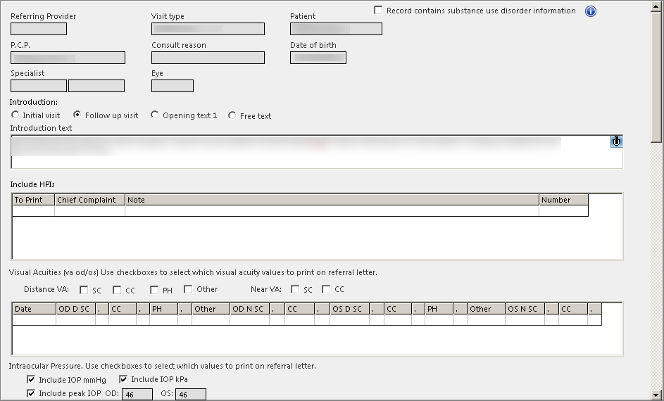 referral letter generator - oph