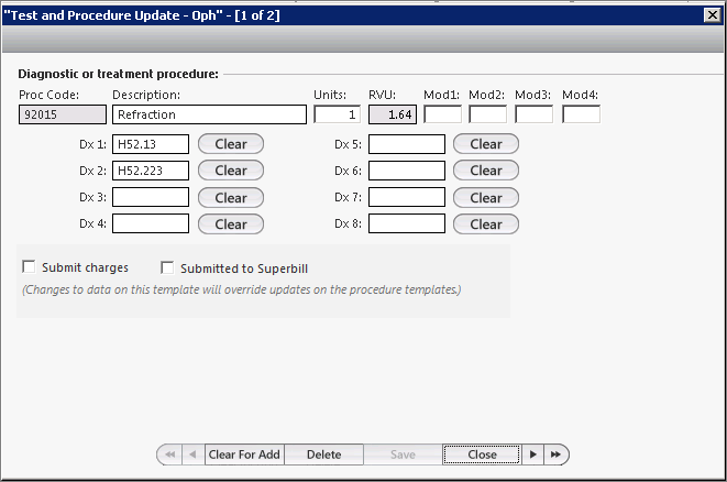 test and procedure update template