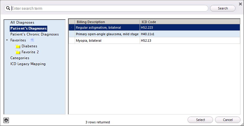 oph suite diagnosis search tool set up