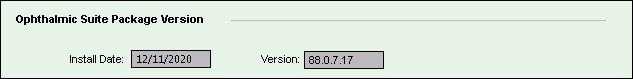 ophthalmic suite package version section
