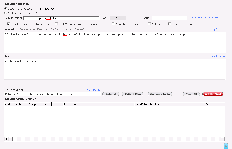 impression and plan template