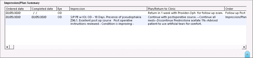 impression/plan summary template