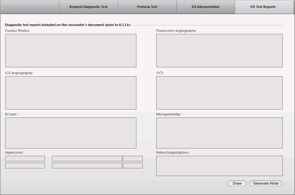 dx tests reports - oph template