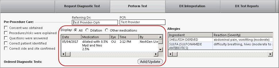 retina diagnosis tests tabbed template set