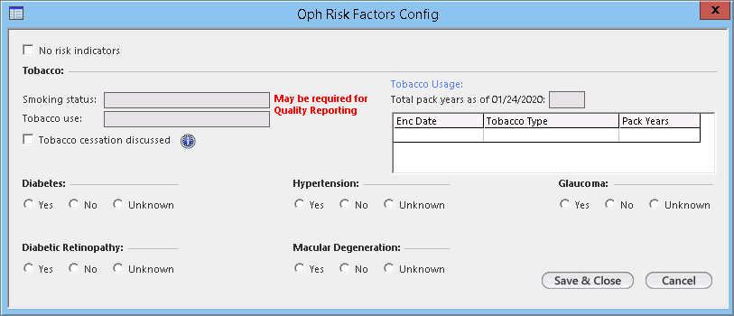 oph risk factors config