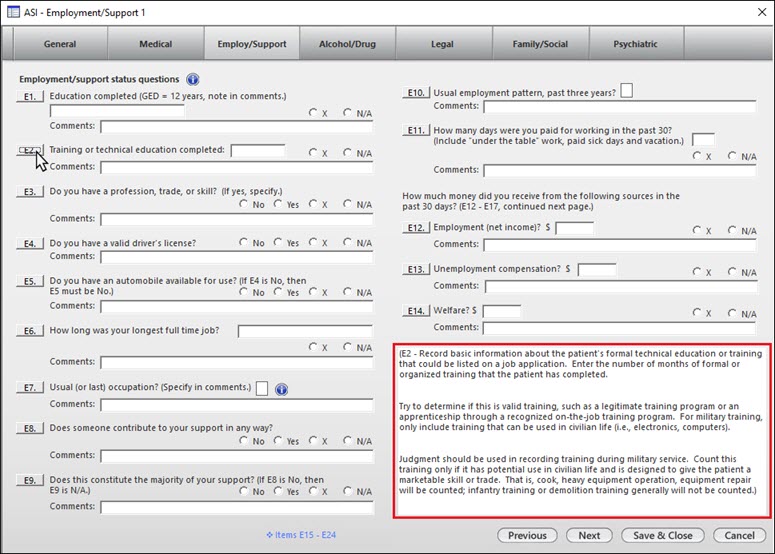 ASI - Employment/Support 1 window