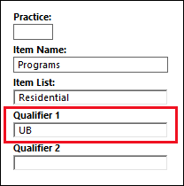 Qualifier 1 field