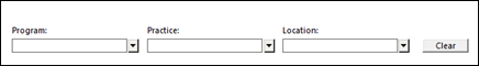 Program, Practice, Location fields