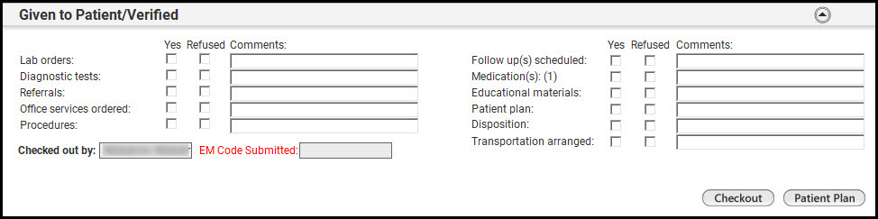 Given to Patient/Verified Panel