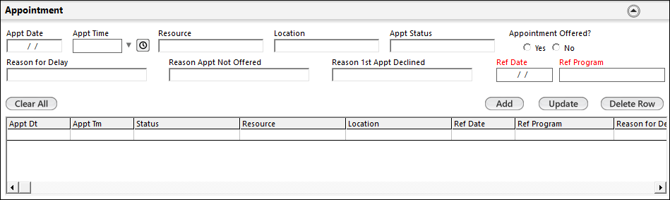 Appointment Schedule Panel
