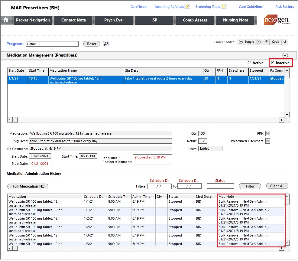 MAR Prescribers template