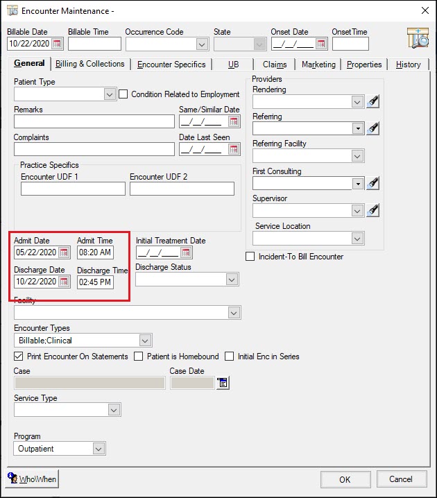 Encounter Maintenance window
