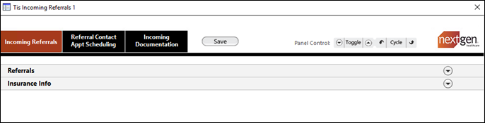 Incoming Referrals window