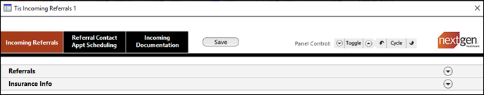 Incoming Referrals window