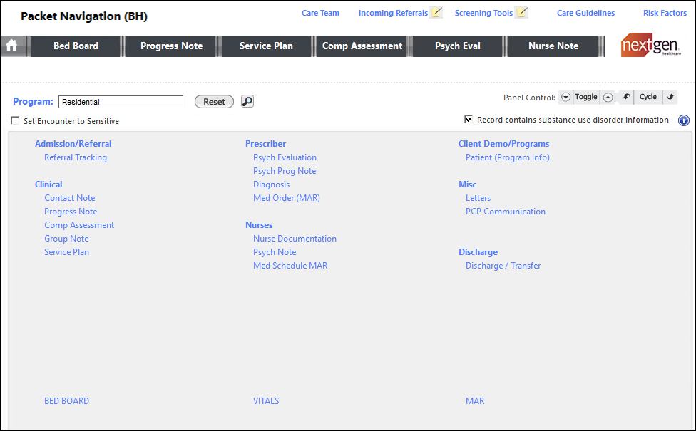 Packet Navigation template