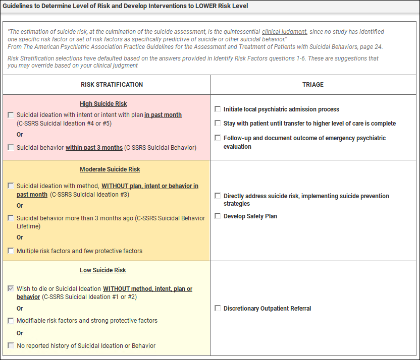 Guideline to Determine Risk Level and Triage Plans