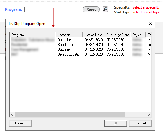 Program field
