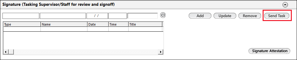 Signature (Tasking Supervisor/Staff for review and signoff) panel