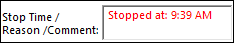 Stop Time field