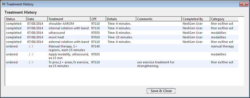 Pt Treatment History