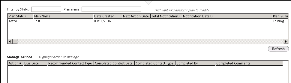 Manage Actions