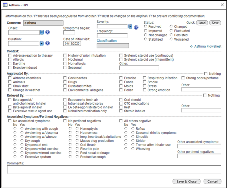 Asthma - HPI