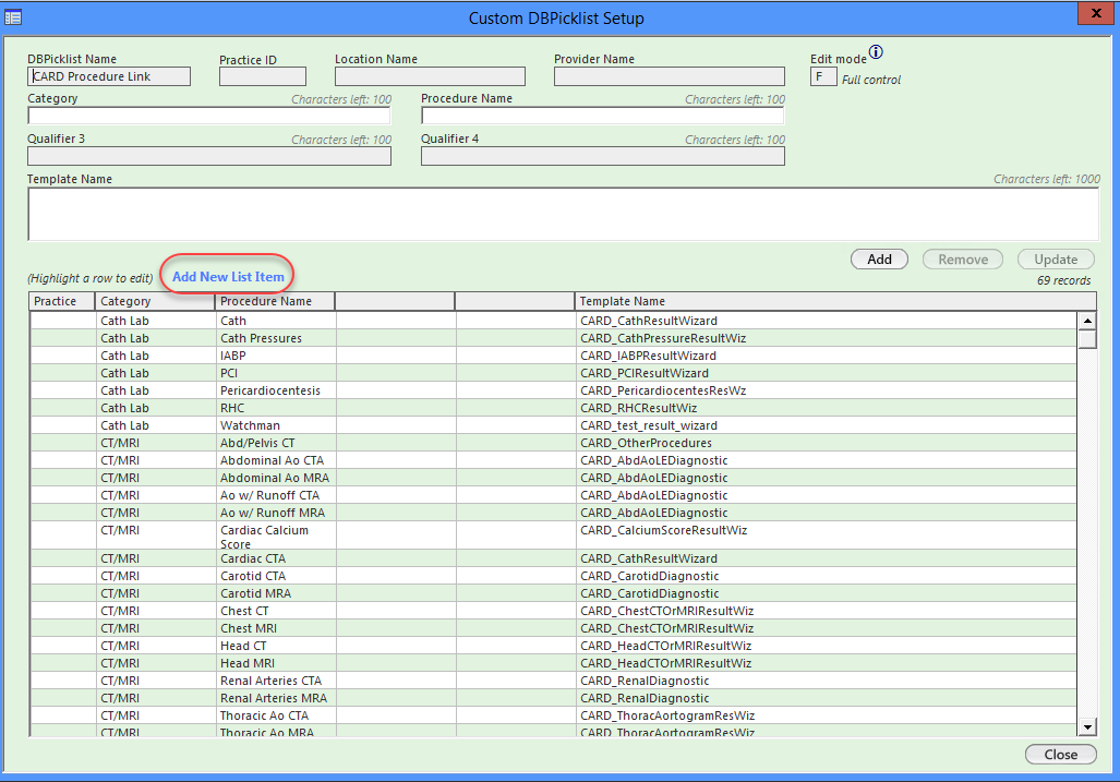 Add New List Item to Custom DB Picklist
