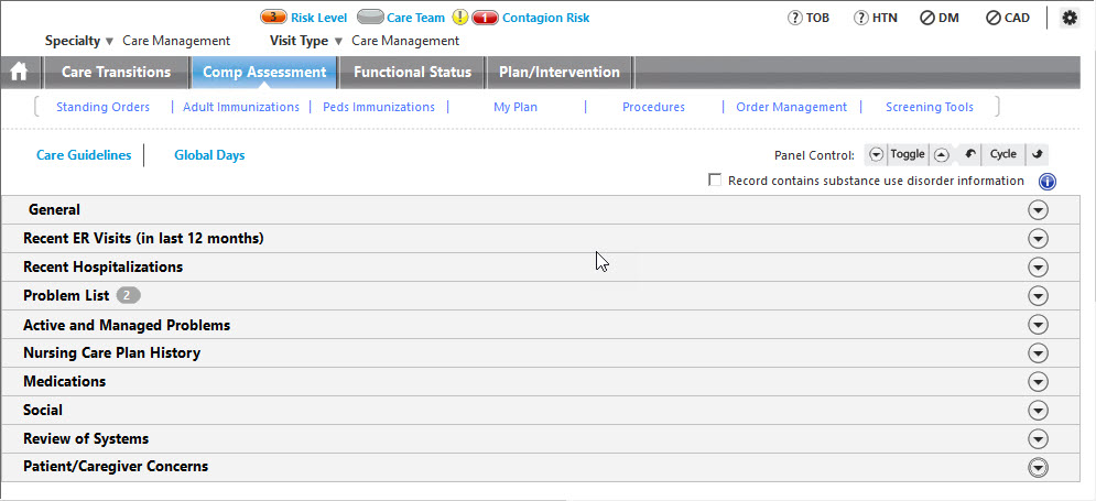 Comp Assessment Tab
