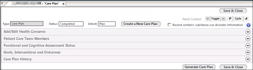 Care Plan template