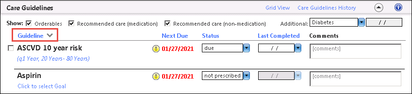 Care Guidelines Paged View