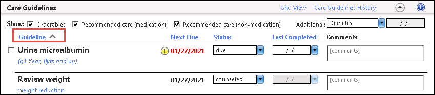 Care Guidelines Paged View