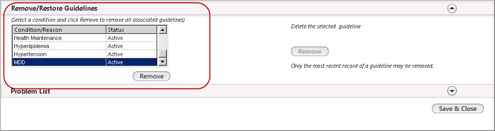 Remove/Restore Guidelines