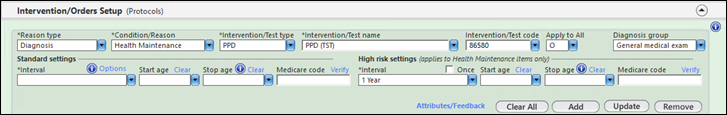 Orderable Tests Setup