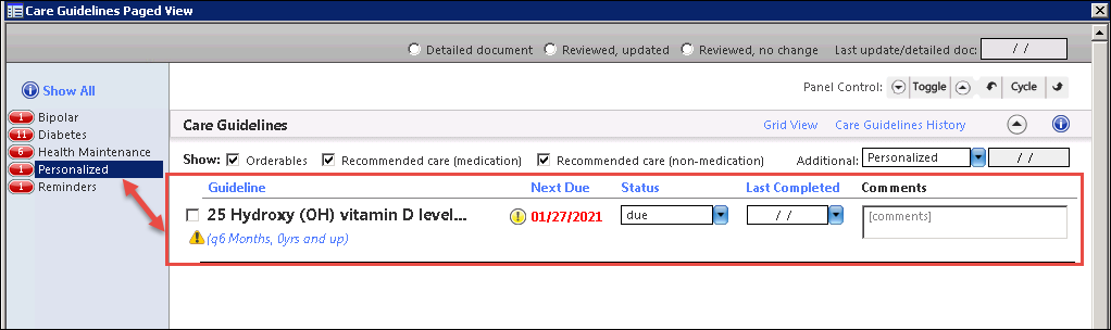 Care Guidelines Paged View