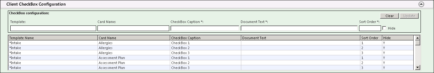 Configurable Checkboxes