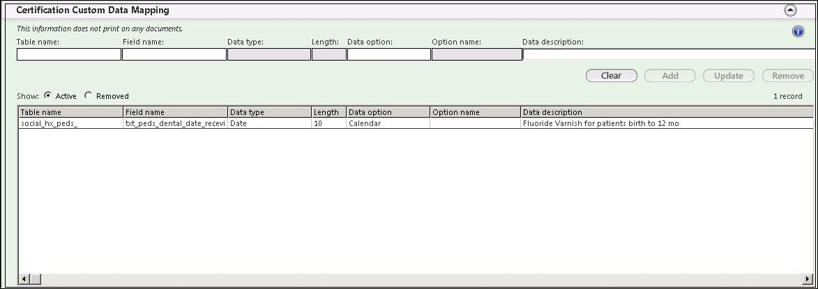 Certification Custom Data Mapping
