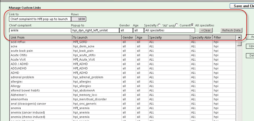 Manage Custom Links