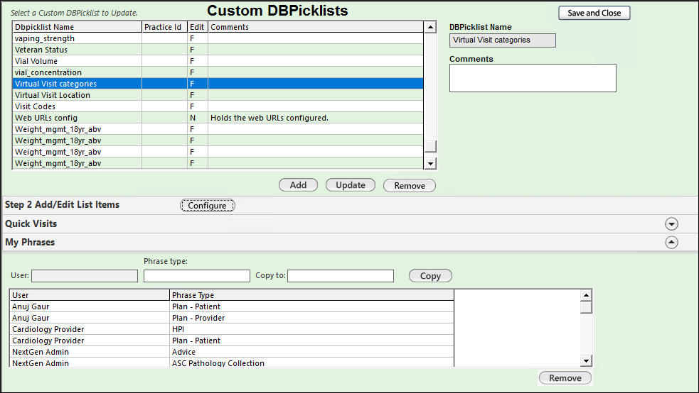 Custom DBpicklist