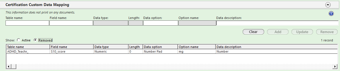 Certification Custom Data Mapping