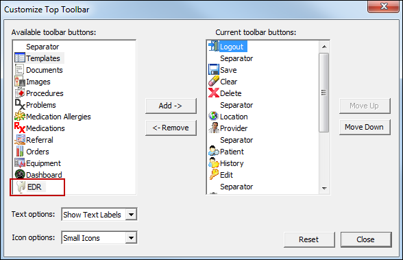Customize Top Toolbar