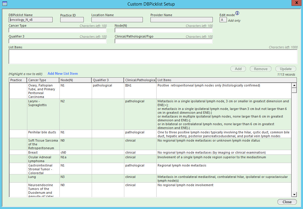 Custom DBPicklist Setup