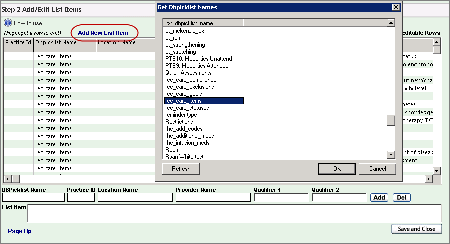 Step 2 Add/Edit List Items