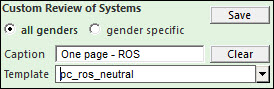 Custom Review of Systems