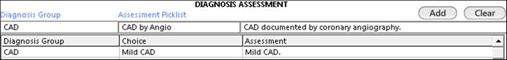 Card Setup DAP Assessments - Diagnosis Assessments