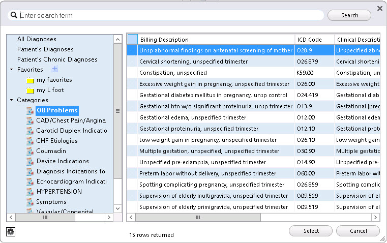 OB problems search window